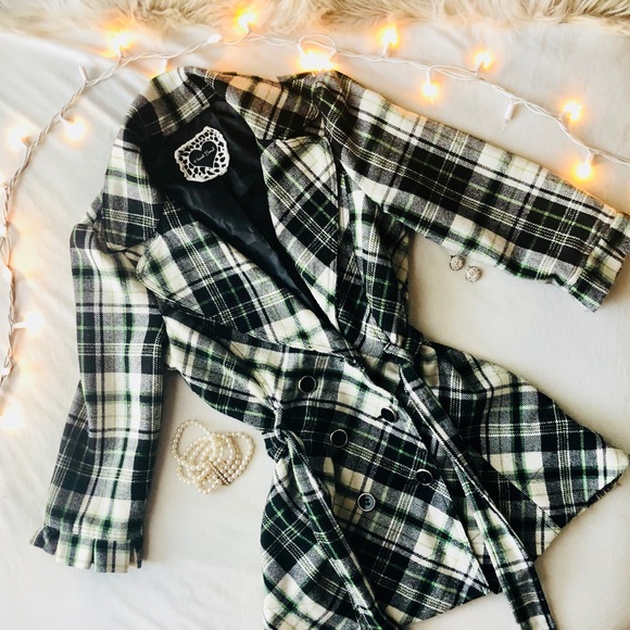 HeartSoul Jackets & Blazers - Pretty Plaid Pea Coat fall jacket with ruffles